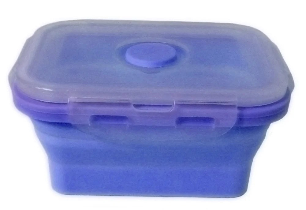 Контейнер харчової силіконовий Stenson MH-3392 350мл, блакитний