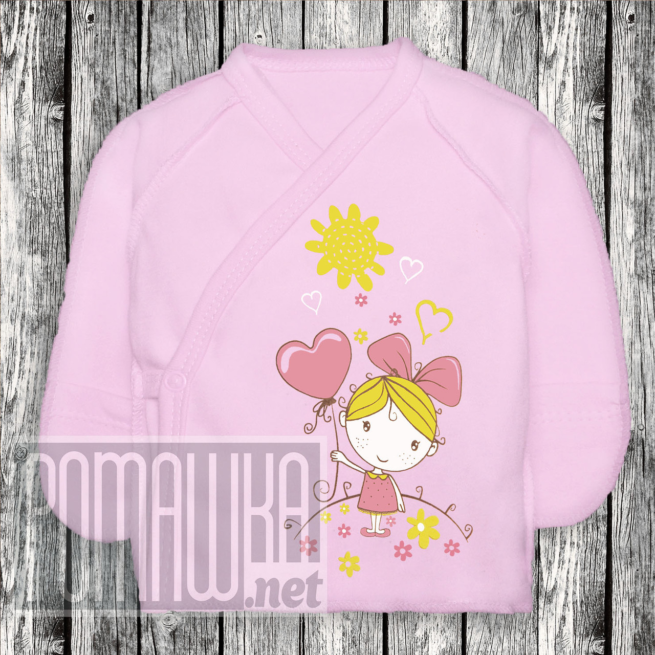 Бавовняна сорочка 56 0-1 міс кофточка на запах для малюків у пологовий будинок зовнішні шви з КУЛІР 3170 А