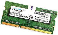Оперативная память для ноутбука Crucial SODIMM DDR3L 4Gb 1600MHz 12800s 1R8 CL11 (CT51264BF160BJ.C8FER) Б/У