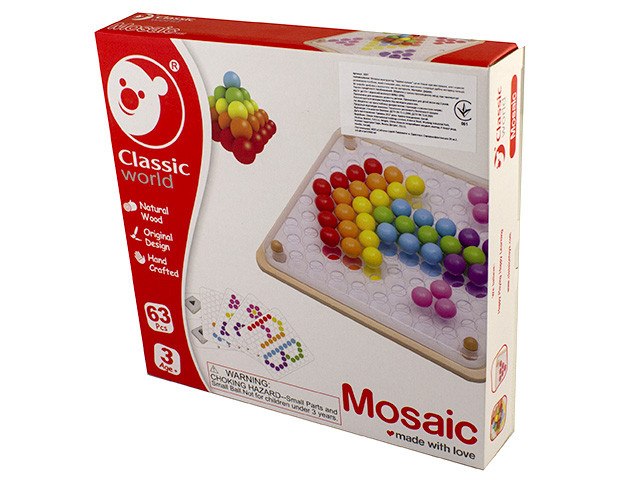 Іграшка дерев'яна Мозаїка-конструктор чарівні кульки №3597 /Classic World/