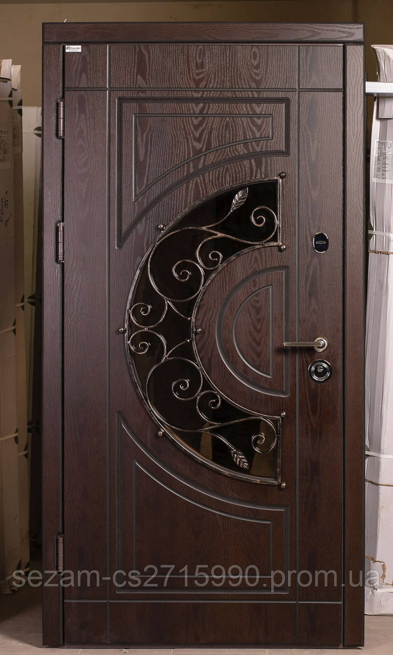 Вхідні двері з Полмерною накладкою та ковзкою, метал 1.5 мм.