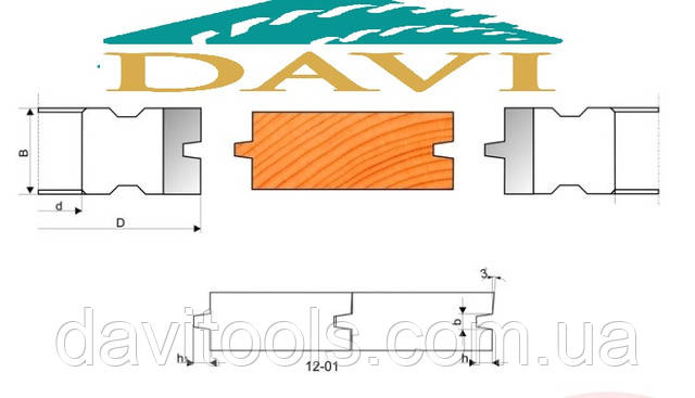 Комплект фрез 125*32*40 для європолу R6M5 з 2 фрез (шип трапеція)