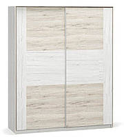 Шафа-купе Кім Дуб карі білий + Сан-рено Меблі Сер(178.4х62.2х217.3 см) (без накладки / з накладкою)