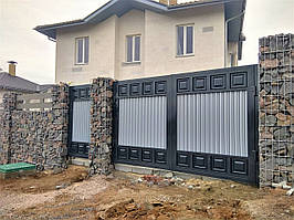 Ворота розпашні в'їзні TM Hardwick ш3000 в1900 мм (дизайн Преміум)