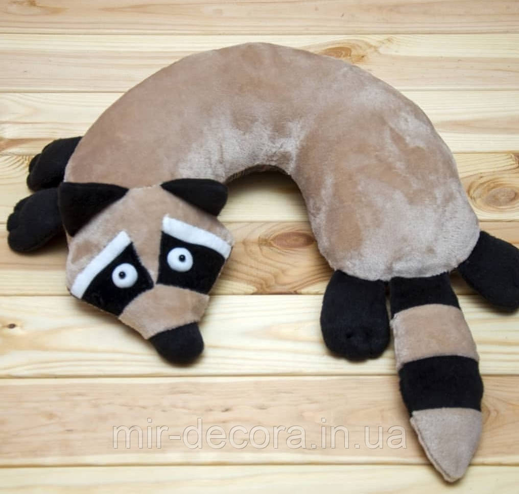 Іграшка подушка-підголівник "Єнот" 40 см, фото 1