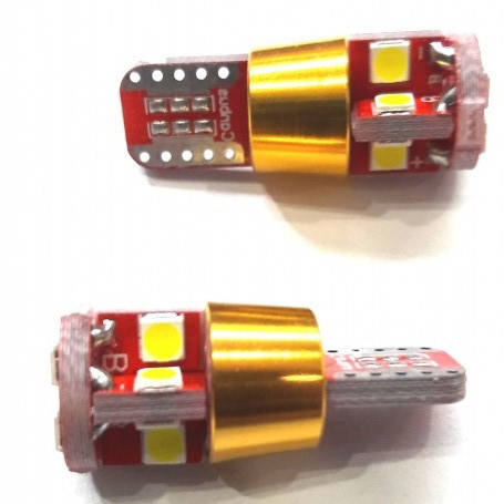 Светодиодная лампа Т10 W5W 12SMD 3030 с обманкой 12V Белая (ID ...
