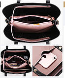 Рожева жіноча сумочка в наборі 2в1, фото 8