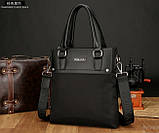 Стильна чоловіча сумка для документів і планшета + портмоне чорна, фото 5
