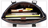 Стильна чоловіча сумка для документів і планшета + портмоне чорна, фото 6