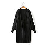 Жіночий в'язаний довгий кардиган оверсайз бежевий, фото 2