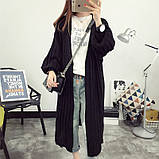 Жіночий в'язаний довгий кардиган оверсайз бежевий, фото 4