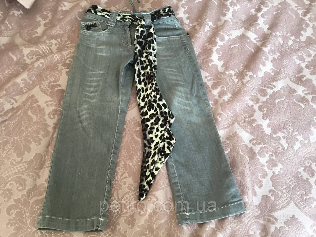 Джинсові брюки для дівчинки в світлому кольорі, фото 1