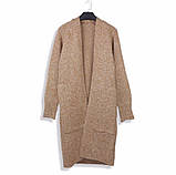 Жіночий теплий чорний кардиган з кишенями, фото 4