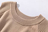 Костюм жіночий трикотажний двійка кофта та штани весняний, бежевий M\L, фото 2