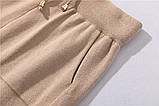 Костюм жіночий трикотажний двійка кофта та штани весняний, бежевий M\L, фото 4