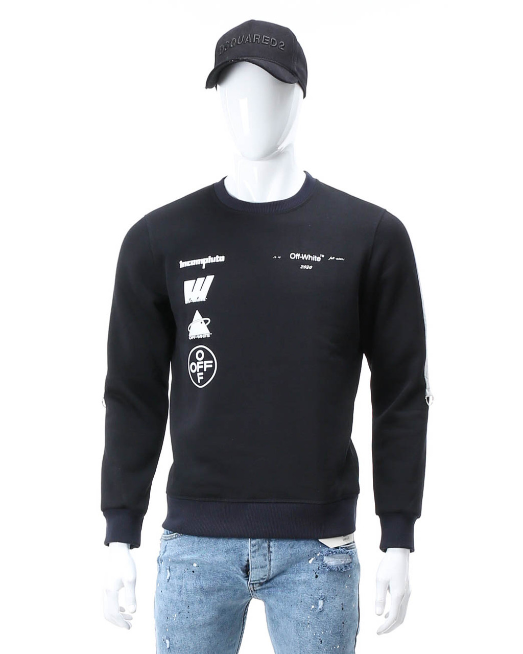 Світшот осінь-зима т синій OFF-WHITE №14, стрічка DBLU XS(Р) 20-538-003-002