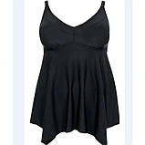 Купальник танкіні чорний великих розмірів з асиметричним низом, фото 2