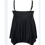 Купальник танкіні чорний великих розмірів з асиметричним низом, фото 3