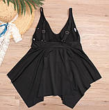 Купальник танкіні чорний великих розмірів з асиметричним низом, фото 6