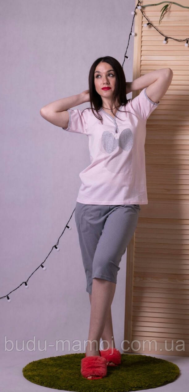 Піжама УЦІНКА МАЛЕНЬКА ДІРОЧКА футболка для годування та брижі Бавовна С-М