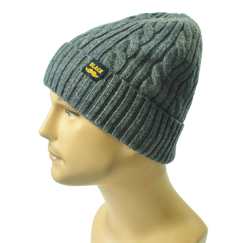 Шапка чоловіча зимова сіра Black, фото 1