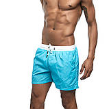 Шорти чоловічі бірюзові спортивні з підкладкою і кишенями, фото 4