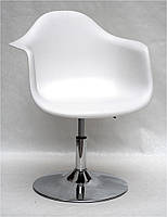 Крісло Leon CH-Base біле 07, на хромованій опорі-бліні, дизайн Charles Eames, фото 2