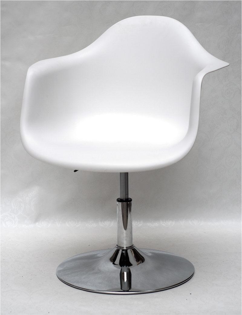 Крісло Leon CH-Base біле 07, на хромованій опорі-бліні, дизайн Charles Eames, фото 1