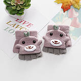 Рукавички-рукавички, мітенки дитячі весна/осінь, сірі, фото 2