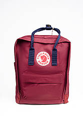 Рюкзак міський Fjallraven Kanken Classic 16 л з синіми лямками, червоний