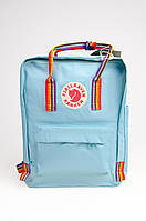 Рюкзак Fjallraven Kanken Classic Rainbow 16л Топ качество голубой с радужными ручками