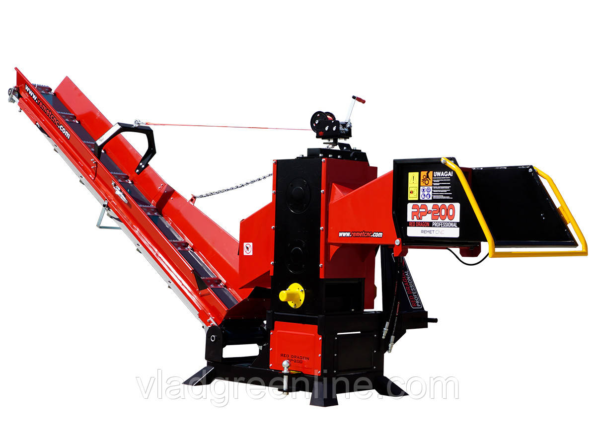 Подрібнювач гілок Remet RP-200+ транспортер 3 м (160 мм, 8 ножів, BOM)