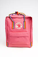 Рюкзак Fjallraven Kanken Classic Rainbow 16л Топ качество красный с радужными ручками