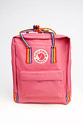 Рюкзак Fjallraven Kanken Classic Rainbow 16 л Топ якість червоний із райдужними ручками