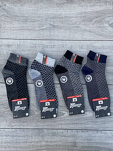 Чоловічі шкарпетки в смужку короткі бавовна Marde 41-45 12 шт в уп мікс 4 кольорів