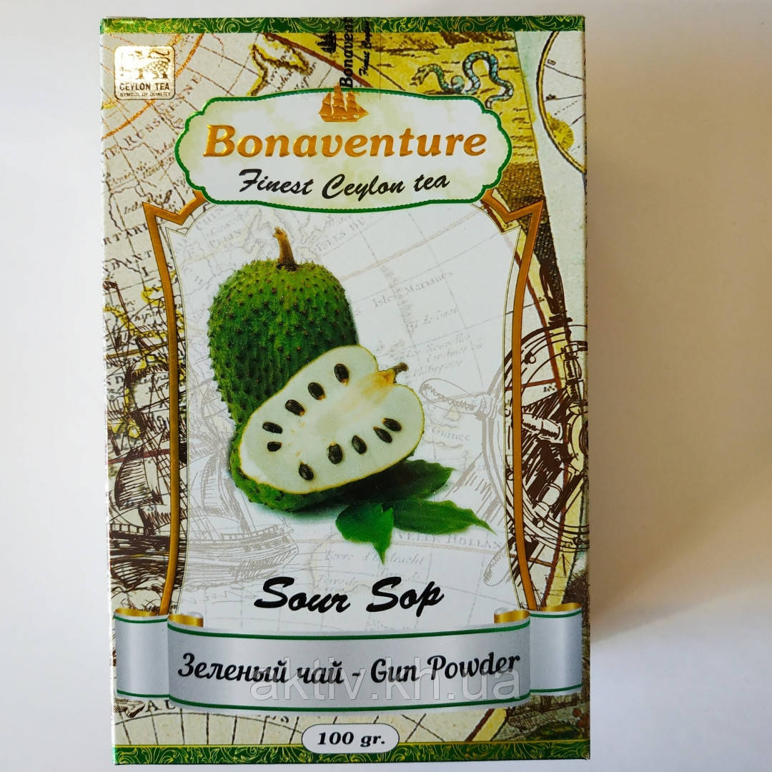 Чай зелений Bonaventure "Sour Sop" сайсеп 100 грам