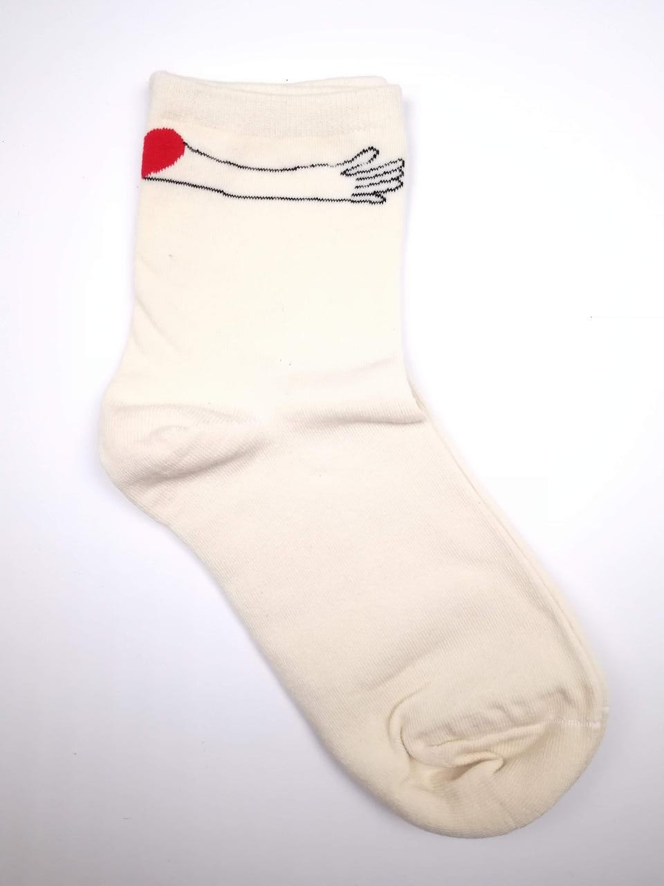Шкарпетки з принтом високі білі малюнок "Рука"