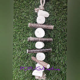 Дерев'яна іграшка для папуг, 33 см