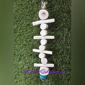 Дерев'яна іграшка для папуг, 32 см