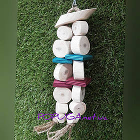 Дерев'яна іграшка для папуг, 29 см