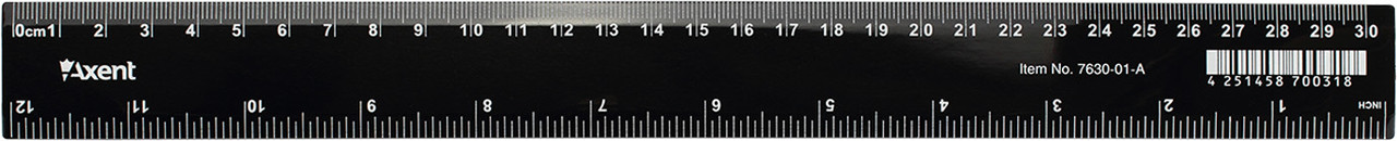Лінійка пласт. 30см "Axent" чорна кульк.руч №7630-01-А(50)