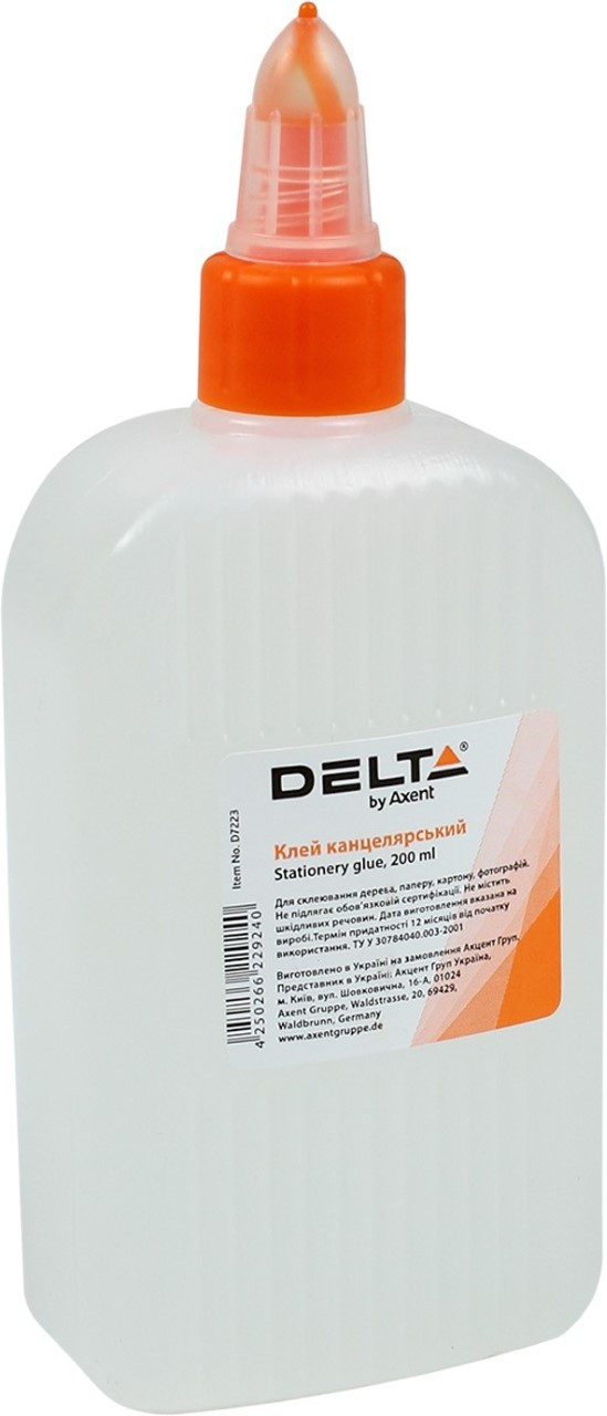 Клей канц. "Axent/Delta" №7223 200мл ковпачок-дозатор(1)(65), фото 1