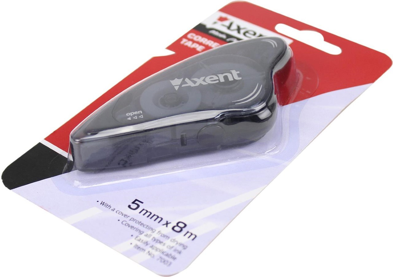 Коректор стрічк. "Axent" 5ммх8м,чорний №7003-01(12)(432), фото 1