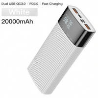 Оригинальный Power Bank 20000mAh KUULAA QC3.0 PD 5V-3A 9V-2A 12V-1.5A c LED экраном. Компактный павер банк.