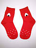 Прикольні червоні жіночі шкарпетки з принтом "Глаза", фото 3