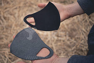 Якісна багаторазова захисна маска на обличчя (чорна), фото 1