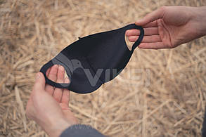 Якісна багаторазова захисна маска на обличчя (чорна), фото 3