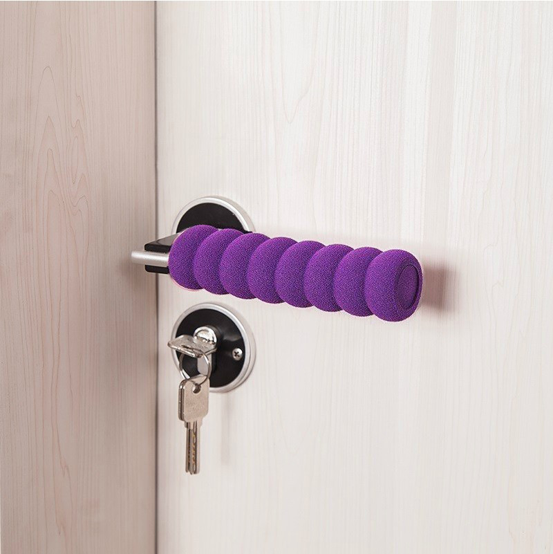 Грипсы, накладки на ручки двери мягкие, защита на ручку двери, фиолетовая. - фото 1 - id-p1151088353