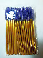 Щітка нейлонова, жовта +синя, для вій і брів