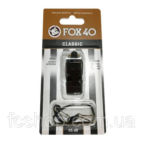 Свисток FOX 40 Classic Whistle Official 9907-0008, Чорний, Розмір (EU) — 1SIZE